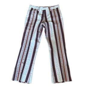 Farah Y2K White and Red Casual Striped Vintage Pants size Large